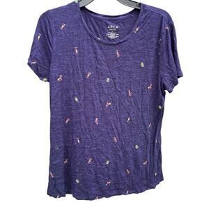 APT. 9 lightweight Heather blue mixed drink cocktail tee sz L